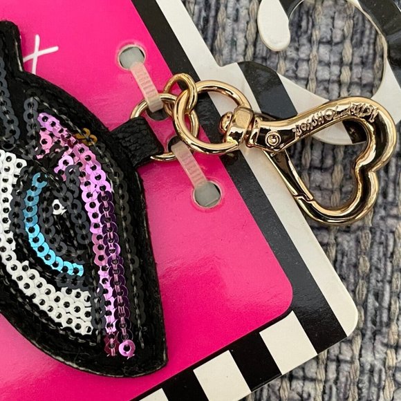 Betsey Johnson Keys Holder Sequin French Fries Heart eye Keychain - Picture 6 of 12